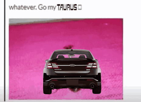 A Ford Taurus Is Shown In A Pink Background GIF