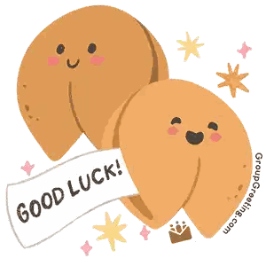 A Fortune Cookie With A Paper That Says Good Luck Sticker