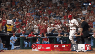 A Fox Broadcast Of A Baseball Game With Nich Castellanos On The Screen GIF