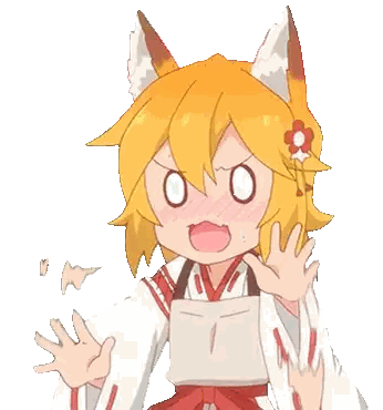 A Fox Girl With Yellow Hair And A Flower On Her Head Sticker