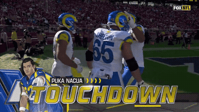 A Fox Nfl Advertisement For A Touchdown Between The Rams And The Vikings GIF