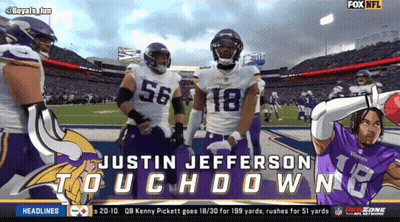A Fox Nfl Advertisement For Justin Jefferson Touch Down GIF