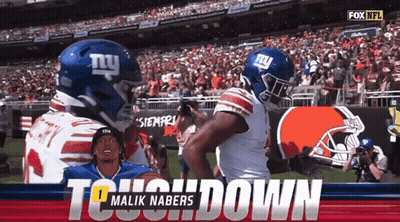 A Fox Nfl Advertisement For Malik Nabers And The Giants GIF