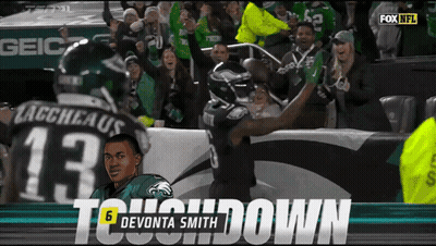 A Fox Nfl Advertisement Shows A Football Player Named Devonta Smith GIF
