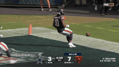 A Fox Nfl Broadcast Of A Football Game Between The Bears And The Cowboys GIF
