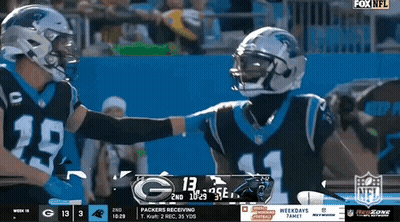 A Fox Nfl Broadcast Of A Football Game Between The Carolina Panthers And Green Bay Packers GIF