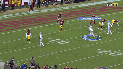 A Fox NFL Broadcast Of A Football Game Between The Detroit Lions And The Redskins GIF