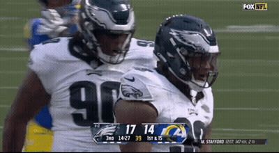 A Fox Nfl Broadcast Of A Football Game Between The Eagles And Rams GIF