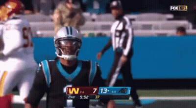 A Fox Nfl Broadcast Of A Football Game Between The Panthers And The Redskins GIF