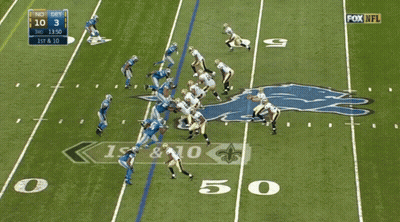 A Fox Nfl Broadcast Of A Football Game Between The Saints And The Detroit Lions GIF