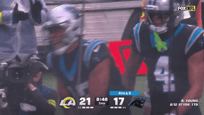 A Fox Nfl Broadcast Of A Game Between The Rams And Panthers GIF