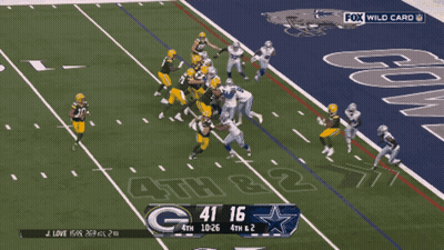 A Fox Wild Card Broadcast Of A Football Game Between The Cowboys And The Green Bay Packers GIF