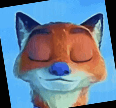 A Fox With Its Eyes Closed And A Blue Nose GIF