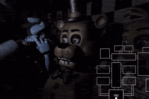 A Freddy Bear Is Standing Next To A Bonnie Bear GIF
