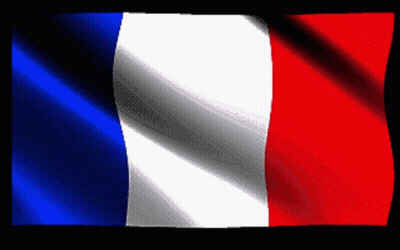 A French Flag Is Waving In The Wind On A Black Background GIF