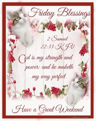A Friday Blessings Card With A Bible Verse GIF