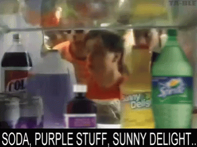 A Fridge Full Of Soda Purple Stuff Sunny Delight GIF