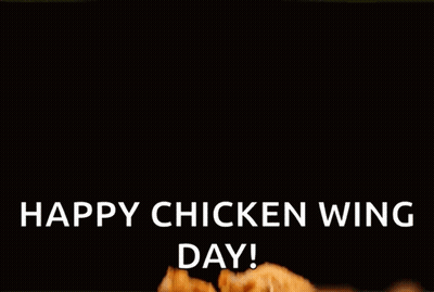A Fried Chicken Wing With The Words Happy Chicken Wing Day GIF