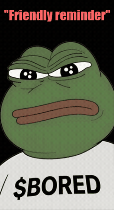 A Frog Wearing A Shirt That Says $ Bored On It GIF