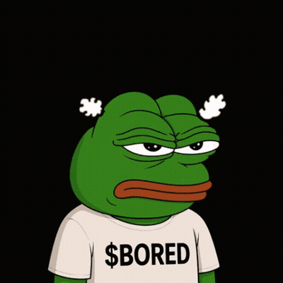 A Frog Wearing A Shirt That Says $ Bored On It GIF