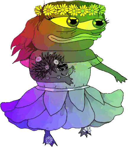 A Frog With A Flower Crown On His Head Sticker