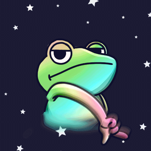 A Frog With A Gun On Its Head And The Word Futo Below It GIF
