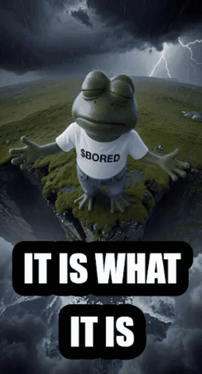 A Frog With A Shirt That Says $ Bored GIF