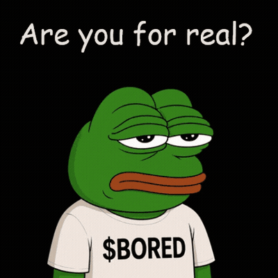 A Frog With A Shirt That Says $ Bored GIF