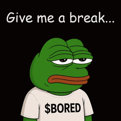 A Frog With A Shirt That Says $ Bored On It GIF