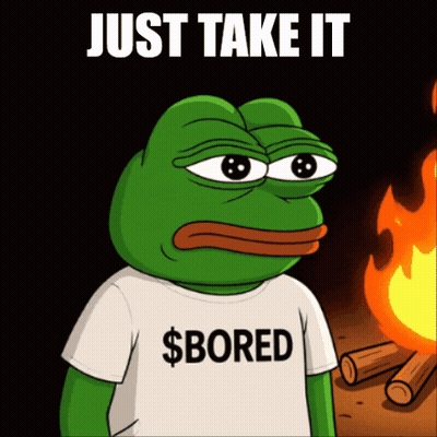 A Frog With A Shirt That Says $ Bored On It GIF