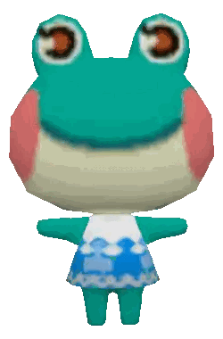 A Frog With Big Eyes And A Blue Dress Sticker