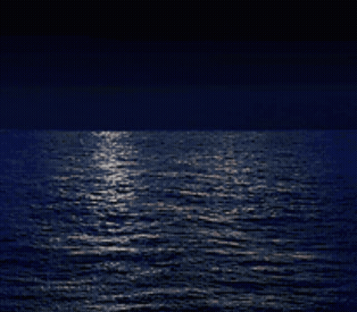 A Full Moon Is Reflected In The Water GIF