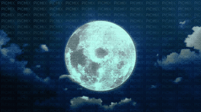 A Full Moon Is Surrounded By A Repeating Pattern Of The Words Picmix GIF