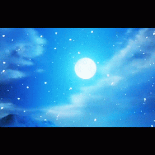 A Full Moon Shines Brightly In The Night Sky GIF