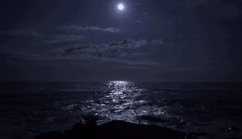 Bright Full Moon Over Water GIF