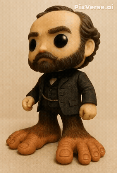 A Funko Pop Figure Of A Man With A Beard GIF