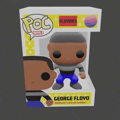 A Funko Pop Of George Floyd Sits Inside Of A Box GIF