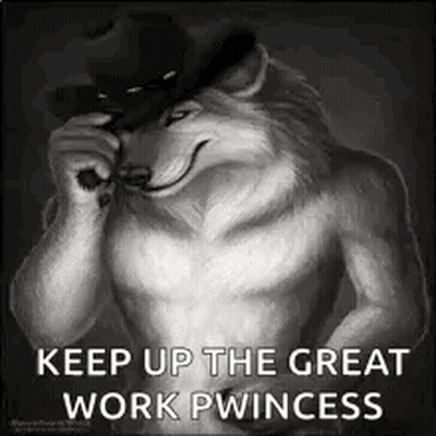 A Furry Wolf Wearing A Cowboy Hat And Sunglasses Is Holding A Cigarette . GIF
