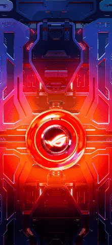 A Futuristic Background With A Red Circle With The Letters Gp On It GIF