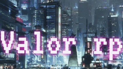 A Futuristic City With The Word Valorry Displayed On The Buildings GIF