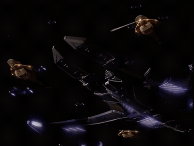 A Futuristic Space Station With A Lot Of Fire GIF