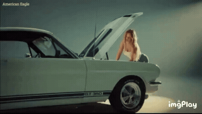 A G.t.350 Mustang With The Hood Open GIF