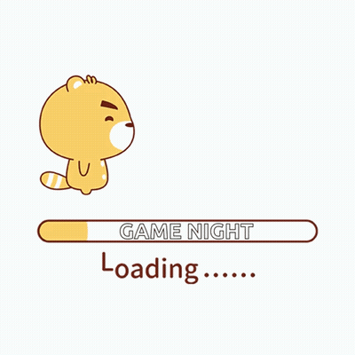 A Game Night Loading Bar With A Cartoon Cat On It GIF