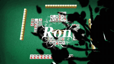 A Game Of Mahjong With The Word Ron In The Middle GIF