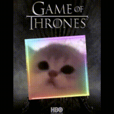 A Game Of Thrones Poster With A Cat In A Square GIF