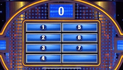 A Game Show Is Being Played On A Stage With A Scoreboard That Says 0 On It . GIF