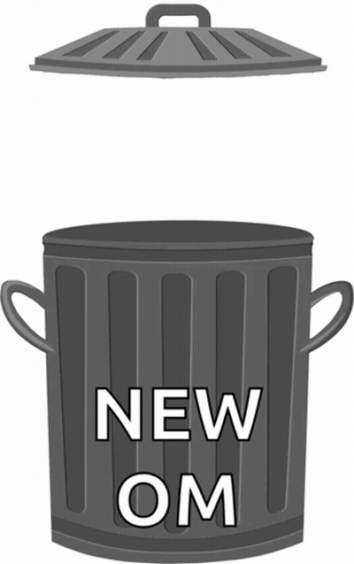 A Garbage Can With The Words Get In The New Om Above It GIF