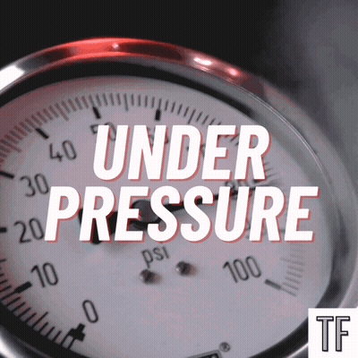 A Gauge With The Words Under Pressure Written On It GIF