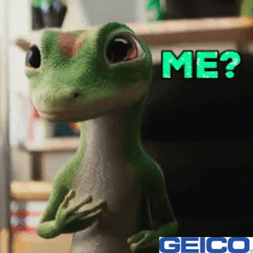 A Geico Ad With A Lizard And The Words Me On It GIF