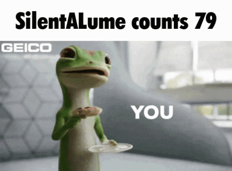A Geico Ad With A Lizard Holding A Plate That Says " You " GIF